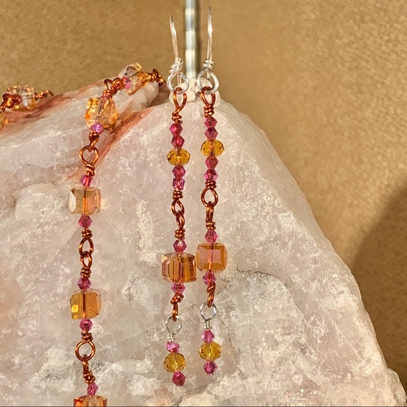 Swarovski Crystal WireWrap NecklaceBraceletEarring - Picture 3 of 4